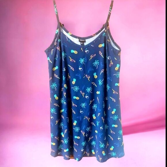 TORRID PLUS SIZE Tropical Print Challis Trapeze Summer dress. - Picture 2 of 15